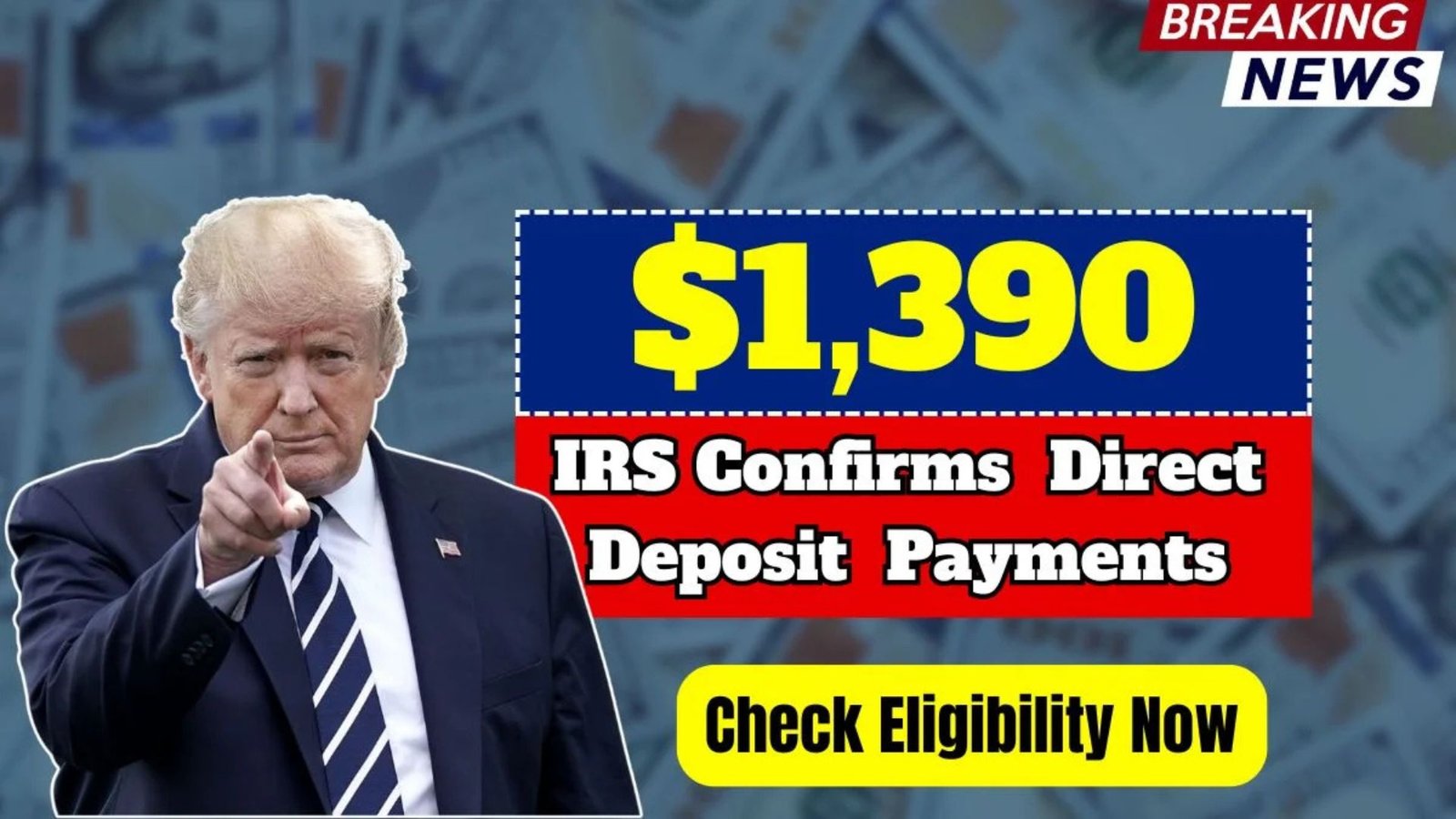 IRS Confirms $1,390 Direct Deposit Relief – Check Eligibility & Payment Dates